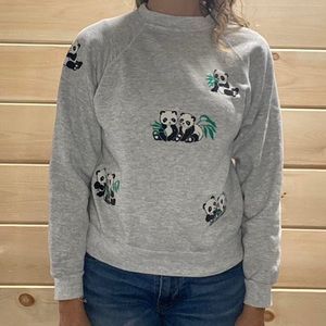 Vintage Panda print grey sweatshirt